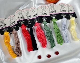 Colección de hilos teñidos a mano inspirados en Bella, punto de cruz, bordado, bordado con aguja, La Bella y la Bestia