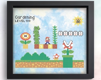 Planting Pixels - Super Mario Inspired Cross Stitch Kit