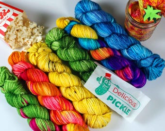 Fair Inspired Collection, Yarn, Popcorn, Pickle, Blue Ribbon, Bulky Sock Worsted