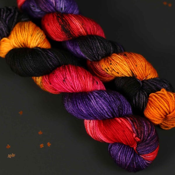 Hokus Pokus inspiriert kommen kleine Kinder Garn, Lila, Orange, Schwarz
