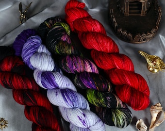 Villians Inspired Collection Yarn Ursula Maleficent Jafar Bulky Sock Worsted
