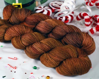 Jarabe de arce - Calcetines voluminosos DK de lana peinada inspirados en Buddy el duende marrón