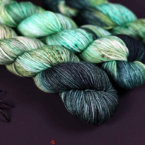 Hocus Pocus Inspired Hallowed Ground Yarn, Green, Glowing image 11