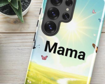 Funda floral para Samsung Galaxy S24/S25 Plus y Ultra con diseño de prado para mamá