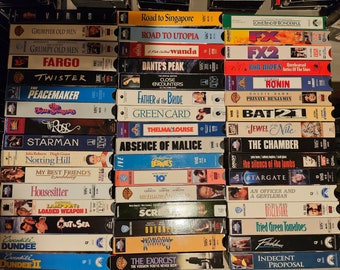 Vintage VHS Cassette Tapes - all only 2.50 each