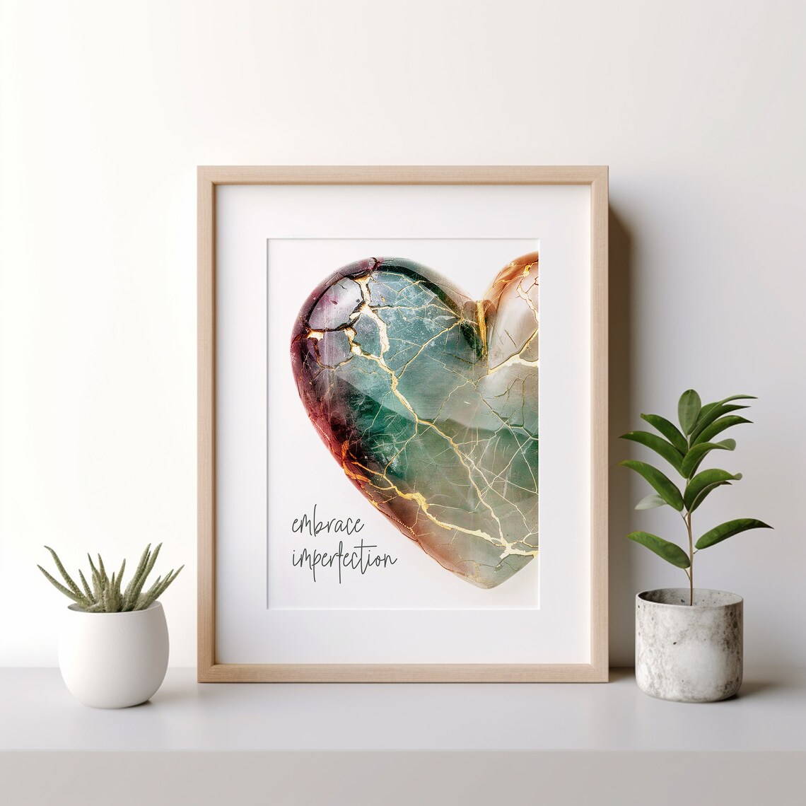 Embrace Imperfection, Kintsugi Heart Wall Decor, Emotions Make Us Human ...