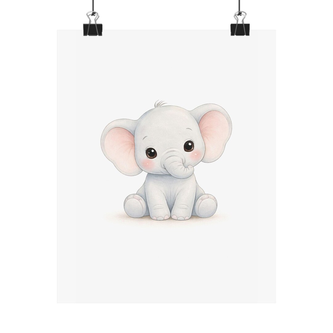 Baby Elephant Nursery Poster | Animal Wall Art - Etsy
