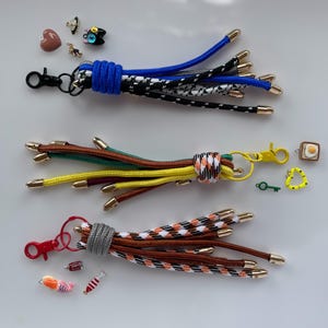 Rope Bag Charm Keychain with Mix and Match Charms Bag Accessories