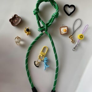 Rope Bag Charm Keychain with Mix and Match Charms Bag Accessories
