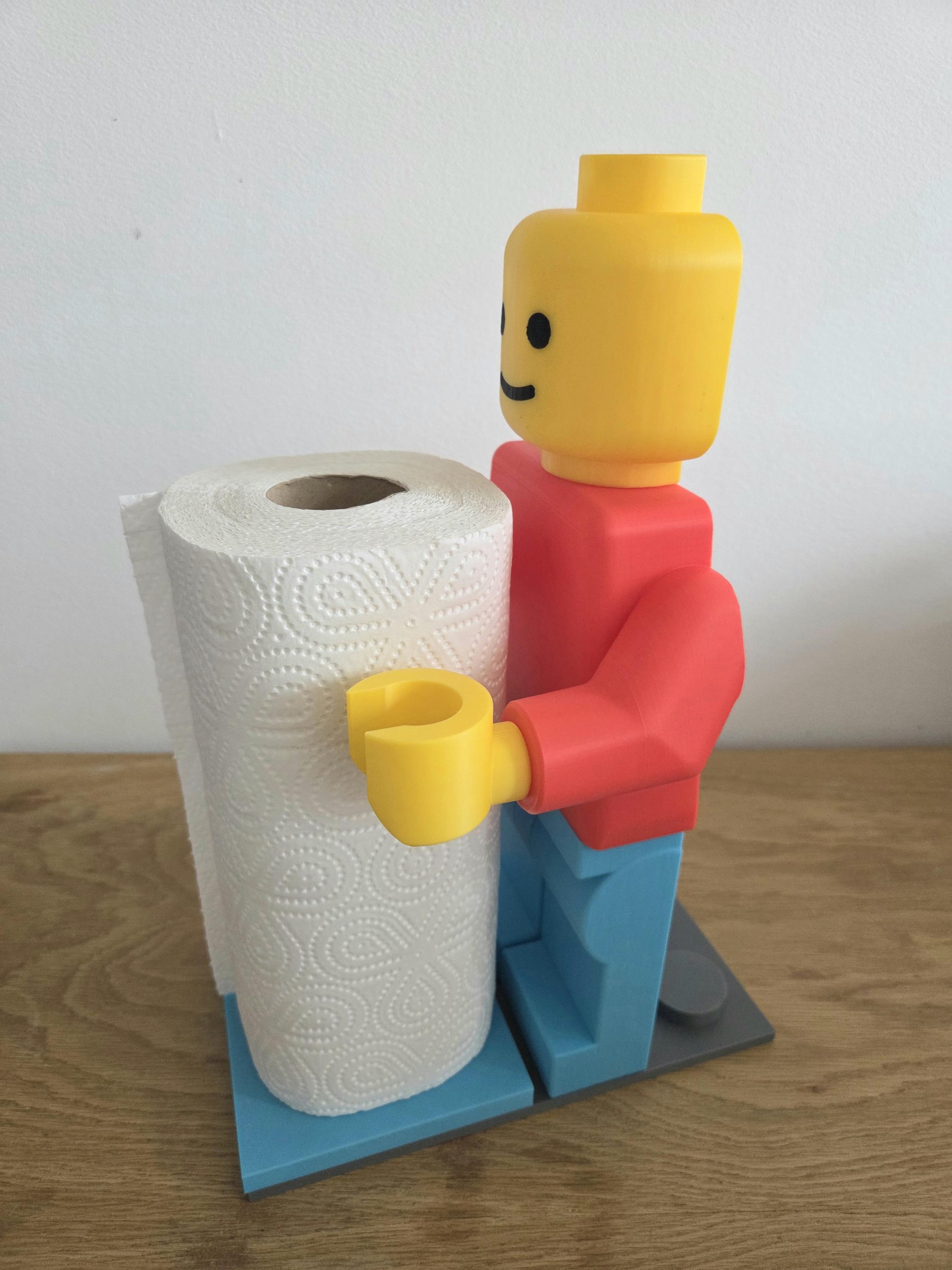 Porte Essuie Tout Bonhomme Brique – Support Papier Cuisine Original – Dérouleur Essuie Tout – Décoration Cuisine Fun – Cadeau Geek & Maison