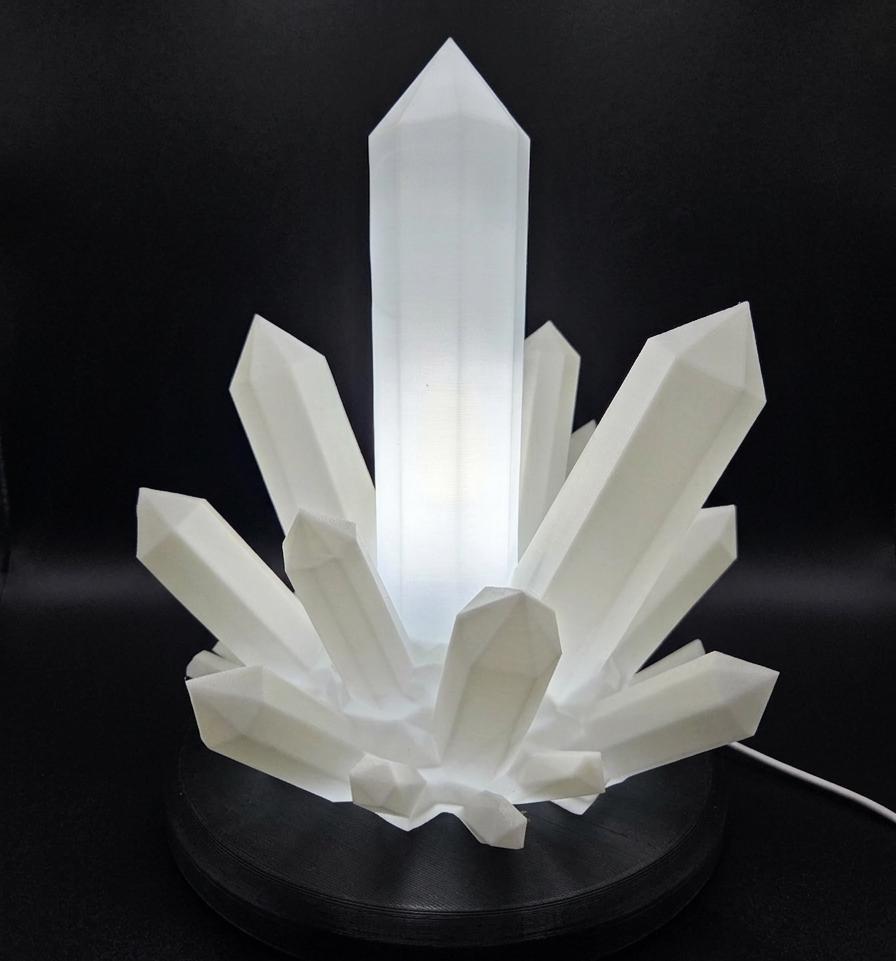 Lampe Cristal LED 3D – Veilleuse Quartz Lumineux Bleu Fluorescent – Lampe Gaming / Déco Mystic – Lumière Ambiance Réglable – Cadeau Original