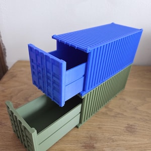 Scatole portaoggetti impilabili "Container" | Mini cassetti in stile container | Organizzatore per ufficio/officina | Impilabile | Stampato in 3D