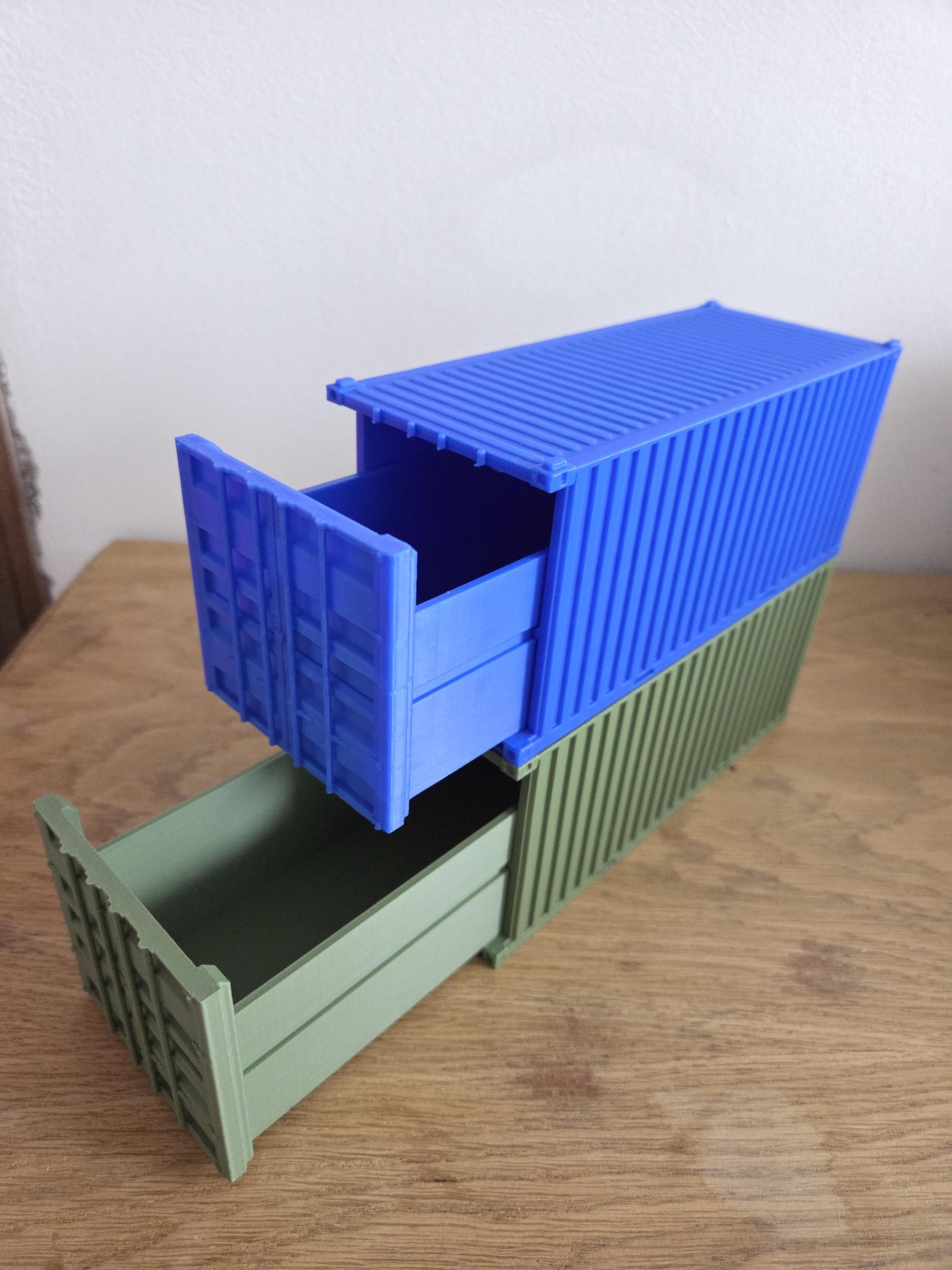 Boîtes de rangement “Container” empilables | Mini tiroirs style conteneur maritime | Organisateur bureau/atelier | Stackable | Impression 3D