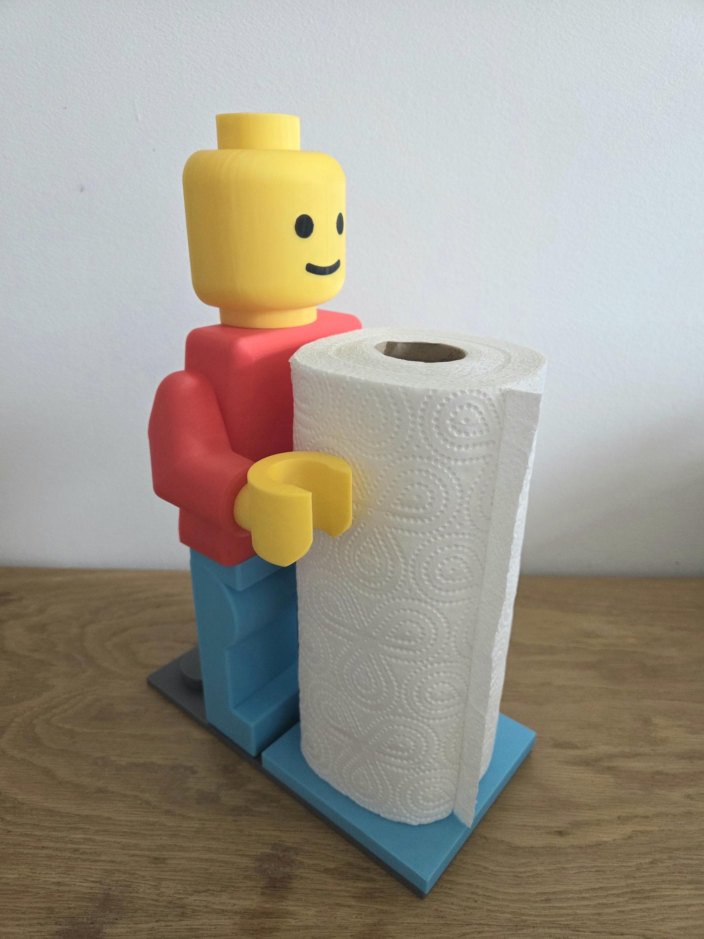 Porte Essuie Tout Bonhomme Brique – Support Papier Cuisine Original – Dérouleur Essuie Tout – Décoration Cuisine Fun – Cadeau Geek & Maison