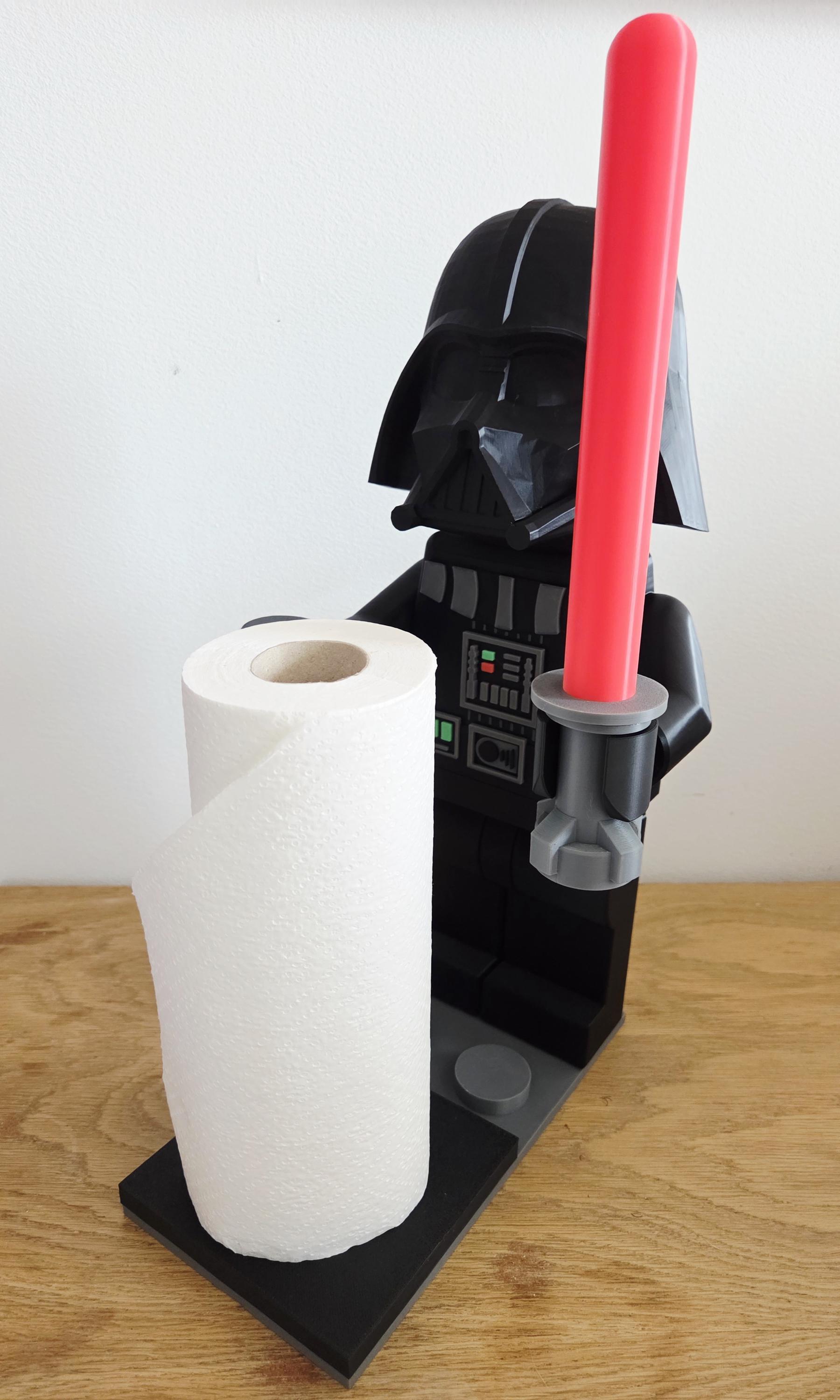 Porte Essuie Tout Bonhomme Brique Edition Darth Vader – Support & Déco Salle de Bain Originale – Cadeau Fan Sci-Fi – Impression 3D