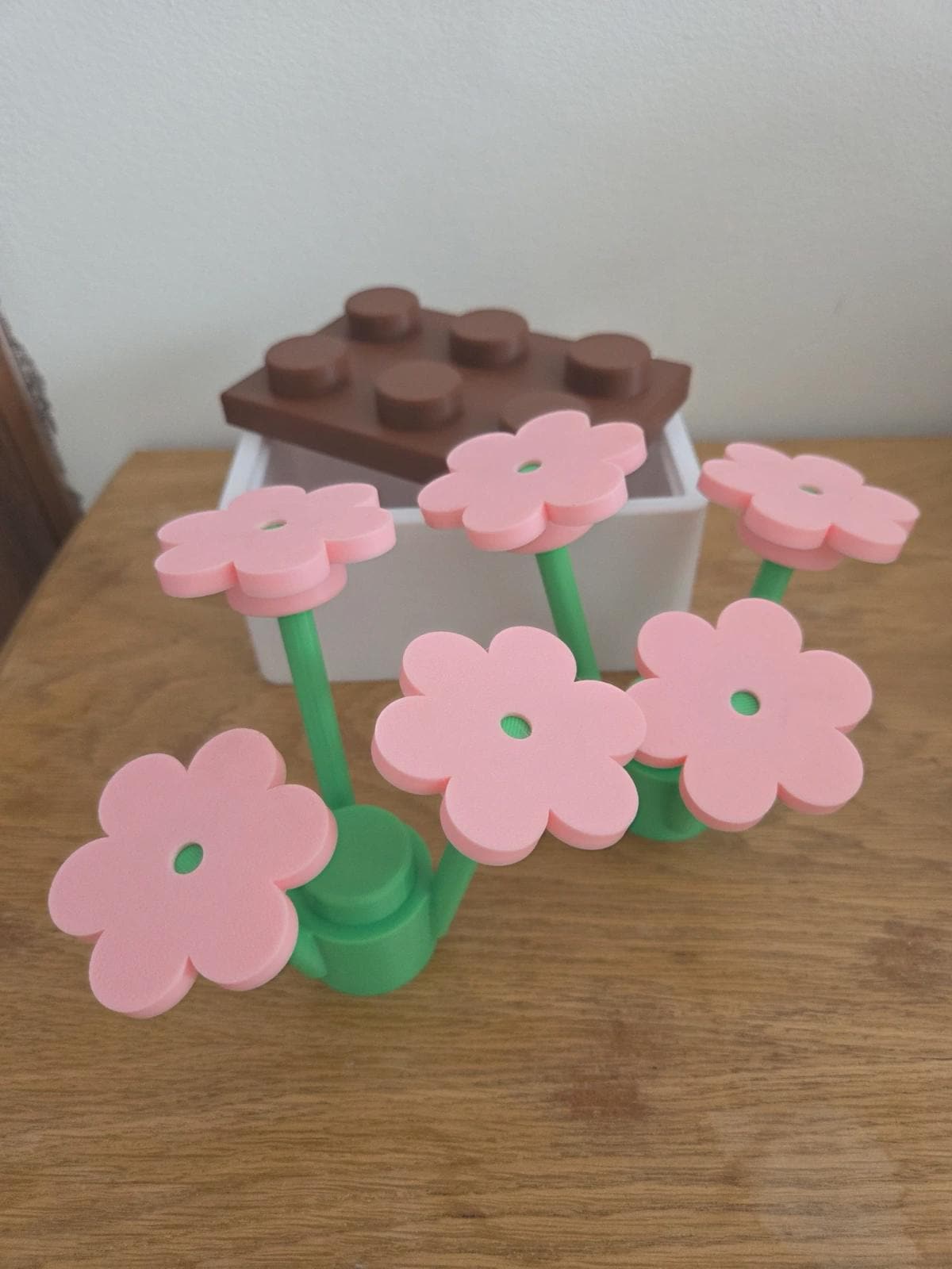Boîte de rangement fleurs style brique – Pot déco modulable – Cadeau original enfant – Décoration chambre – Impression 3D