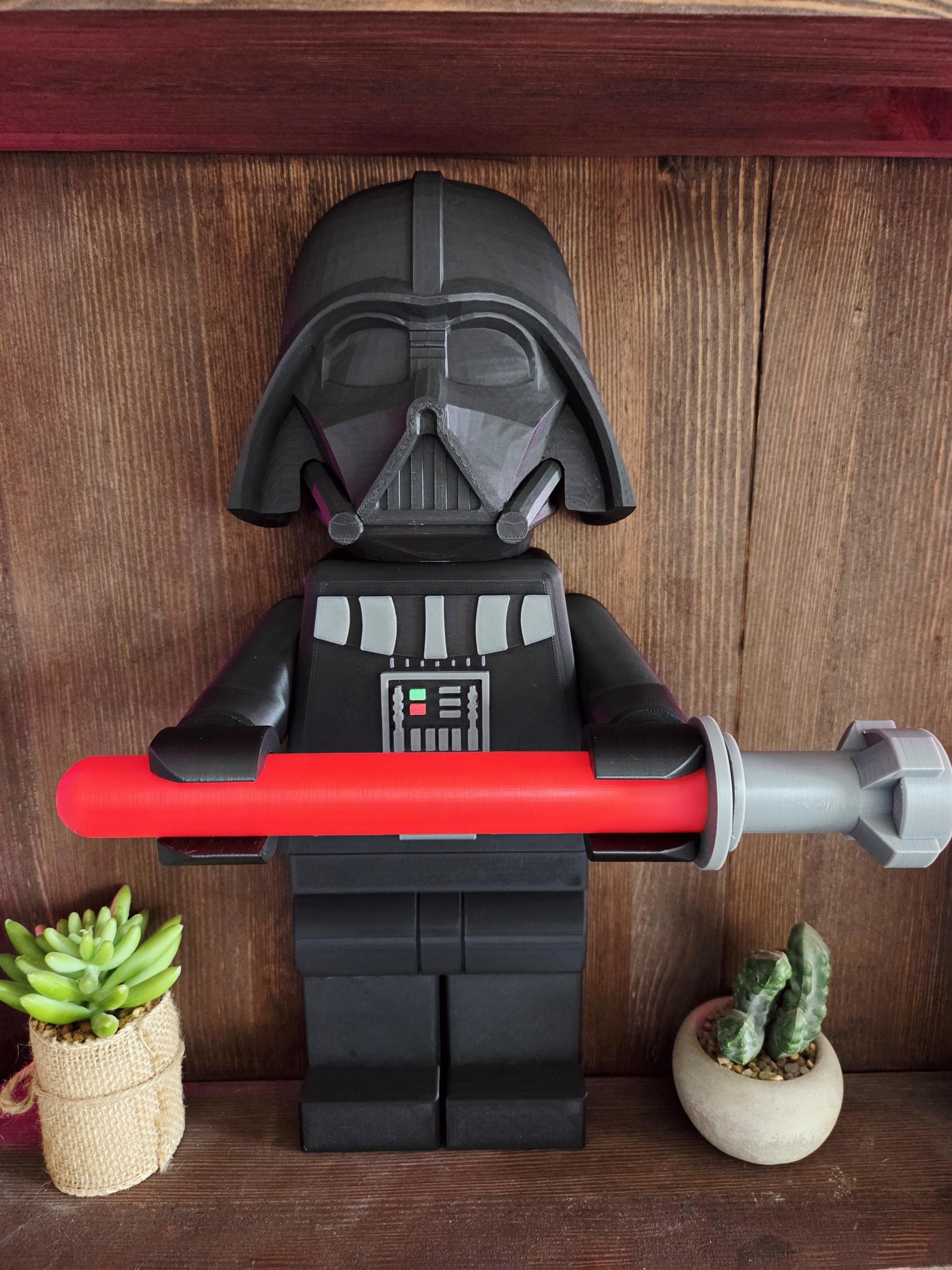 Porte Papier Toilette Darth Vader Style Brique – Support WC Sabre Rouge – Déco Fun Salle de Bain – Cadeau Geek Original