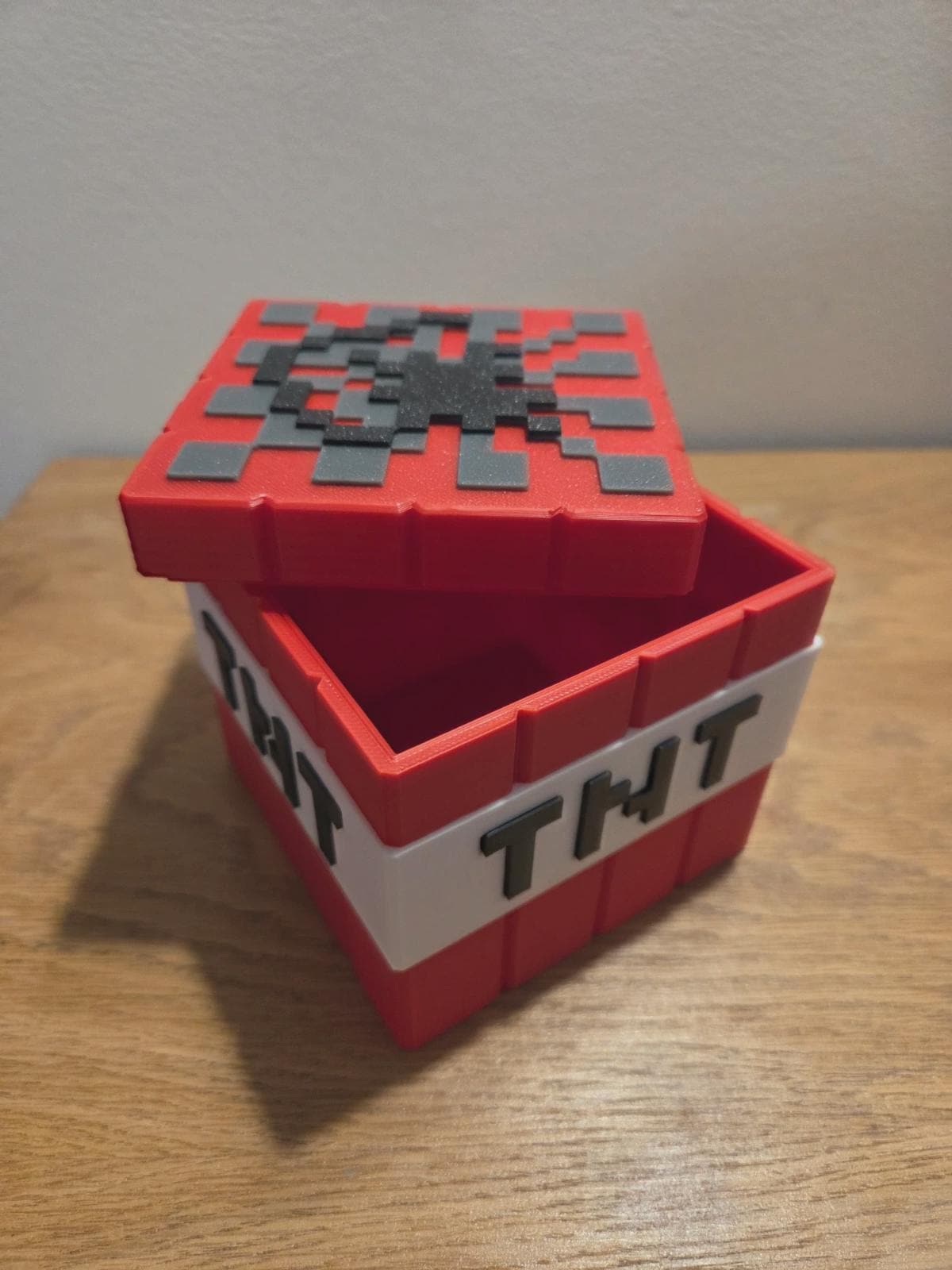Mini boîte style TNT pixel Minecraft – Mini boîte gamer – Boîte rangement geek – Cadeau ado gamer – Impression 3D