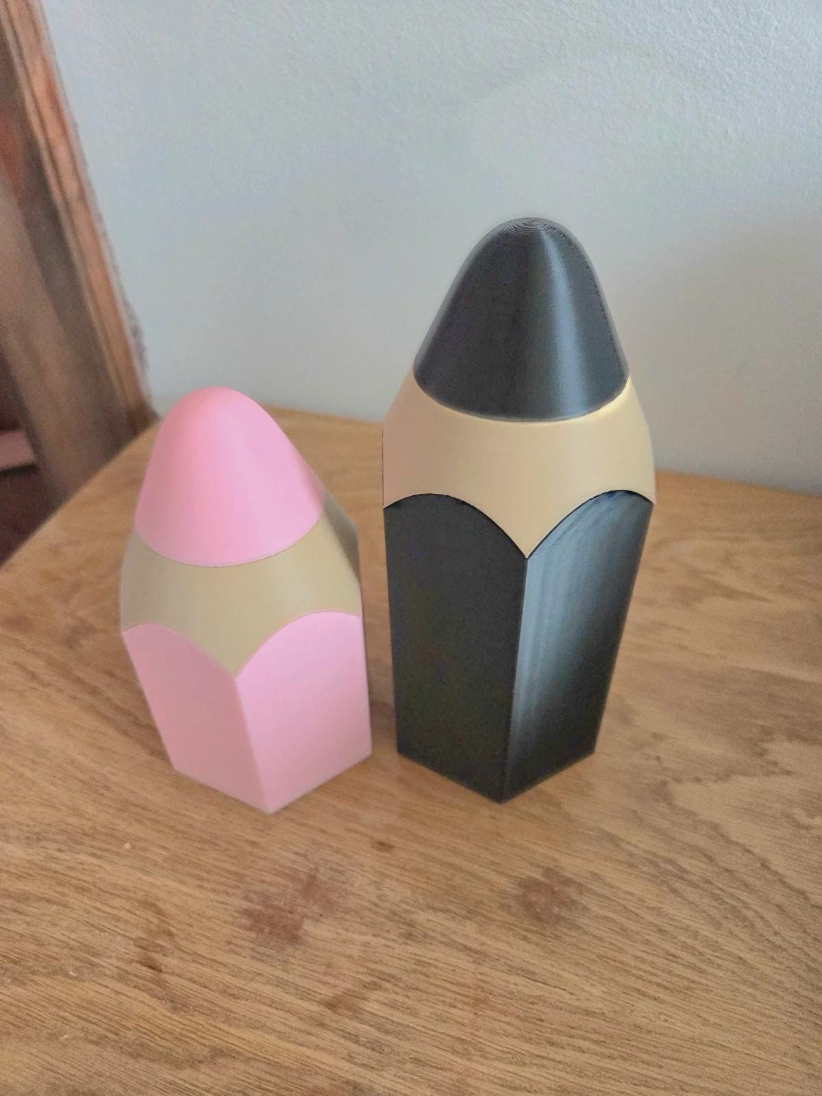 Duo boîtes à crayons “Crayon géant” | Pots à crayons kawaii | Rangement bureau / chambre enfant | Impression 3D | Cadeau maîtresse
