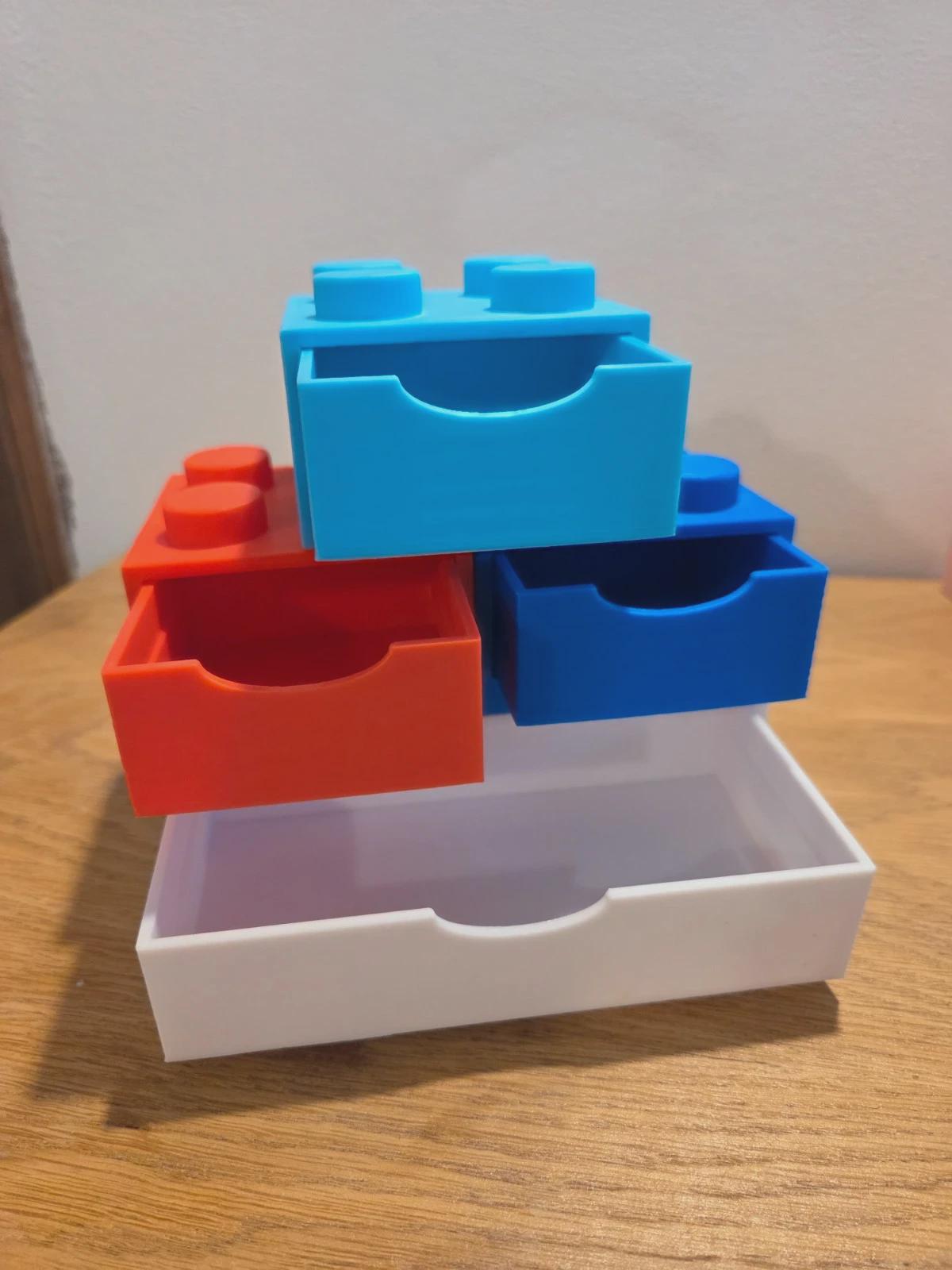 Boîtes de rangement modulables style brique | Tiroirs empilables | Organiseur bureau/atelier | Impression 3D | Personnalisable