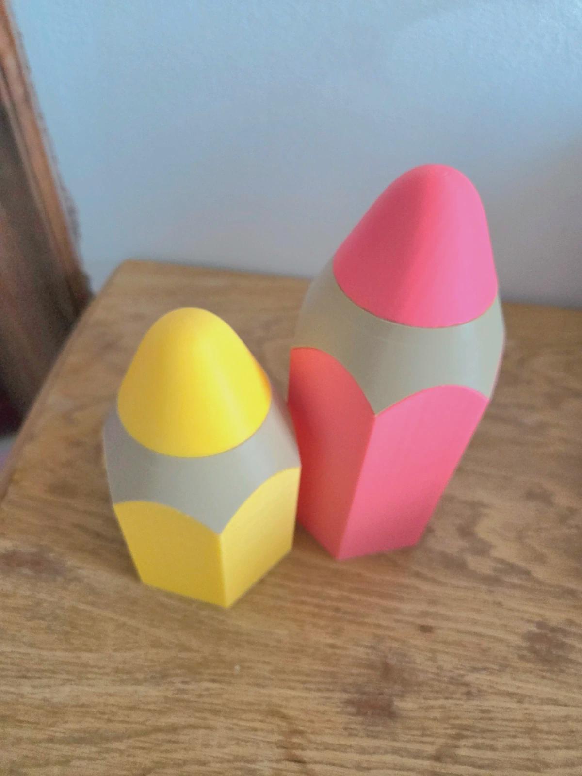 Duo boîtes à crayons “Crayon géant” | Pots à crayons kawaii | Rangement bureau / chambre enfant | Impression 3D | Cadeau maîtresse