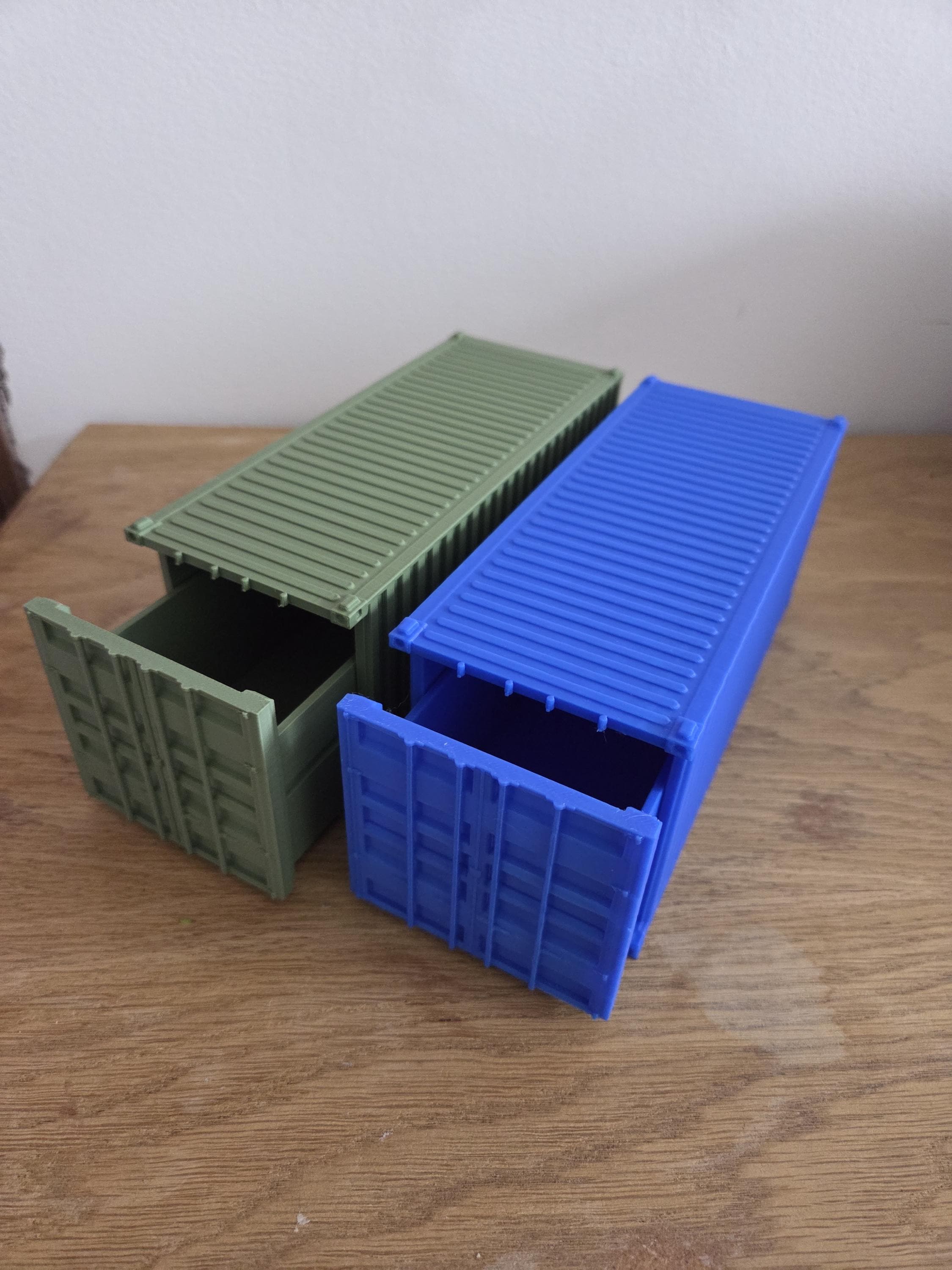 Boîtes de rangement “Container” empilables | Mini tiroirs style conteneur maritime | Organisateur bureau/atelier | Stackable | Impression 3D