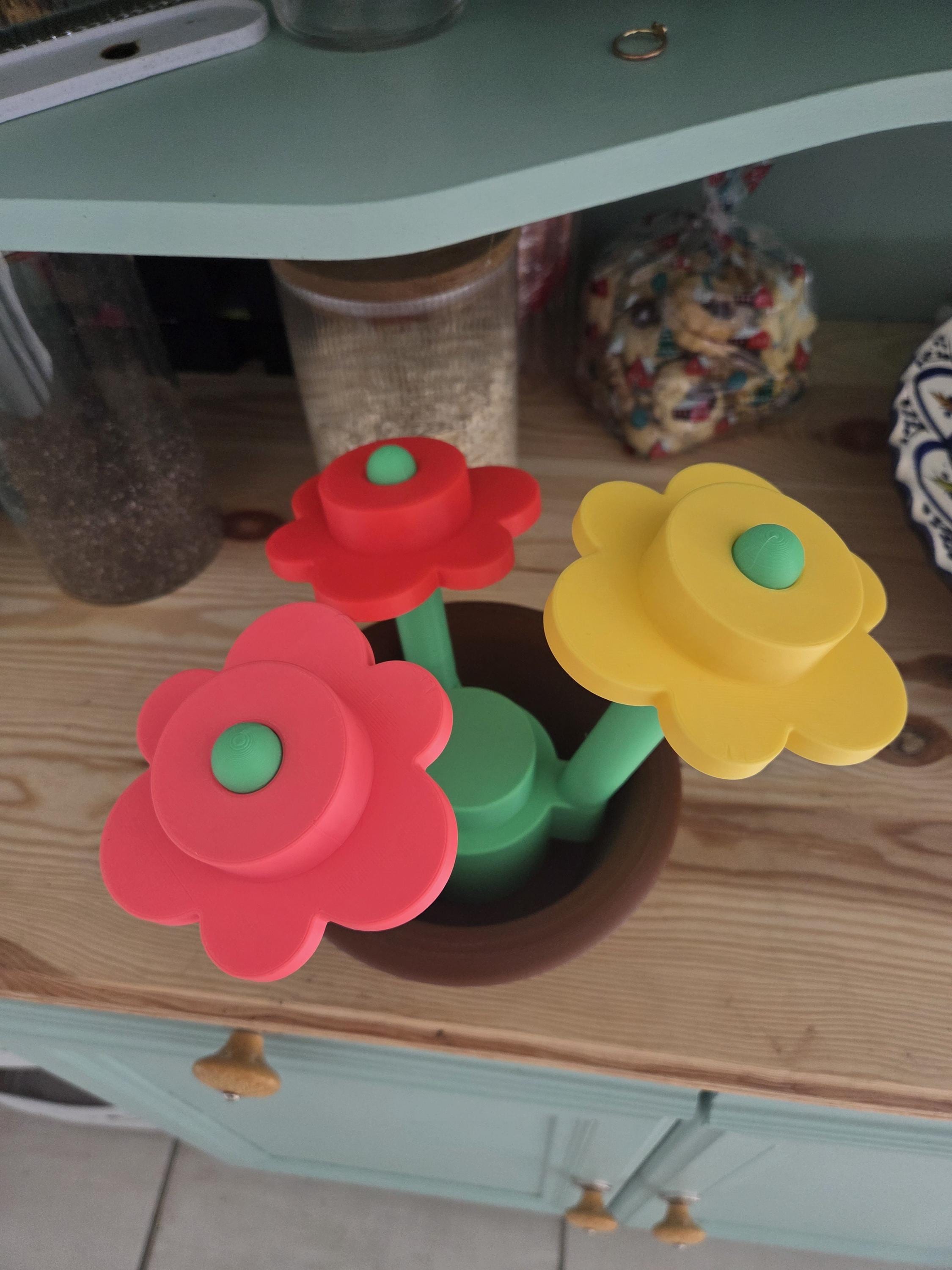 Boîte fleurs style brique XL – Pot décoratif original – Rangement ludique chambre enfant – Cadeau unique – Impression 3D