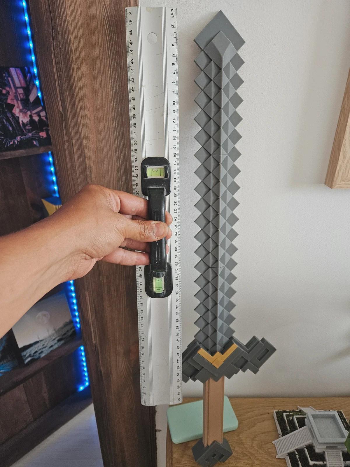 Épée Pixel Taille Réelle | Épée décorative style gaming | Impression 3D | Déco chambre gamer