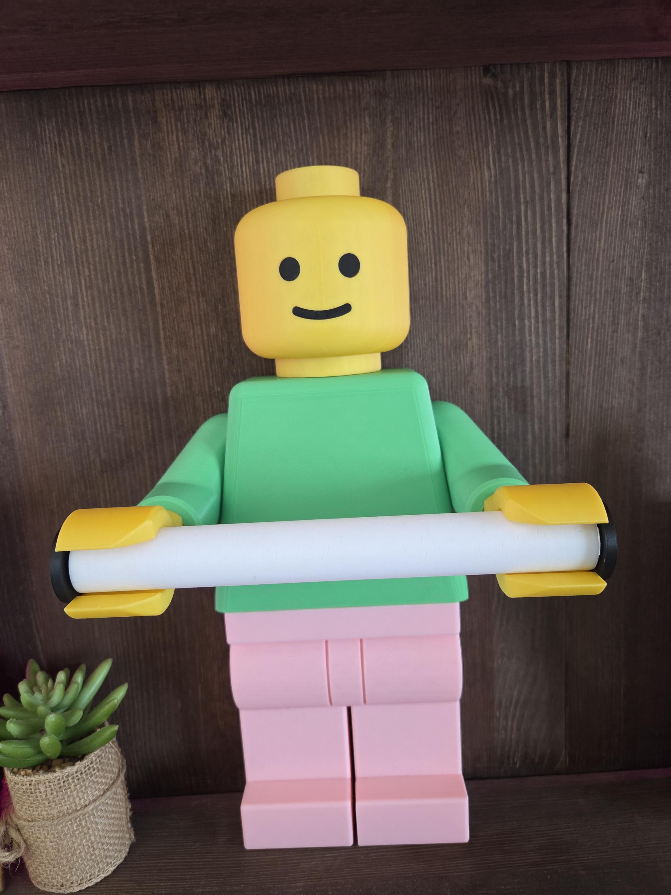 Porte papier toilette bonhomme “brique” | Support rouleau WC original | Déco fun salle de bain | Impression 3D | Idée cadeau