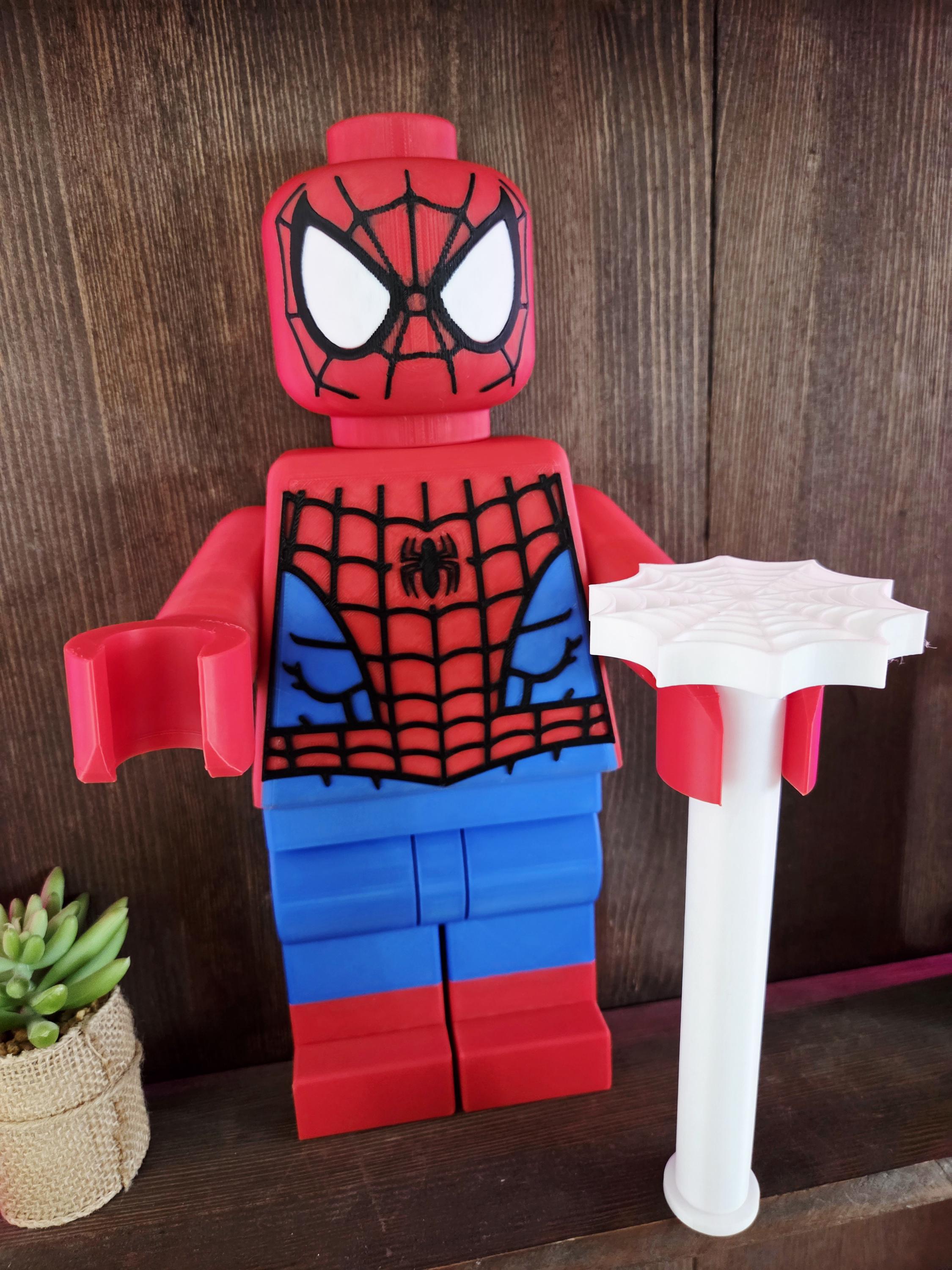 Porte-papier toilette bonhomme brique héros SpiderMan| Déco WC rouge et bleu | Support rouleau 3D | Cadeau geek