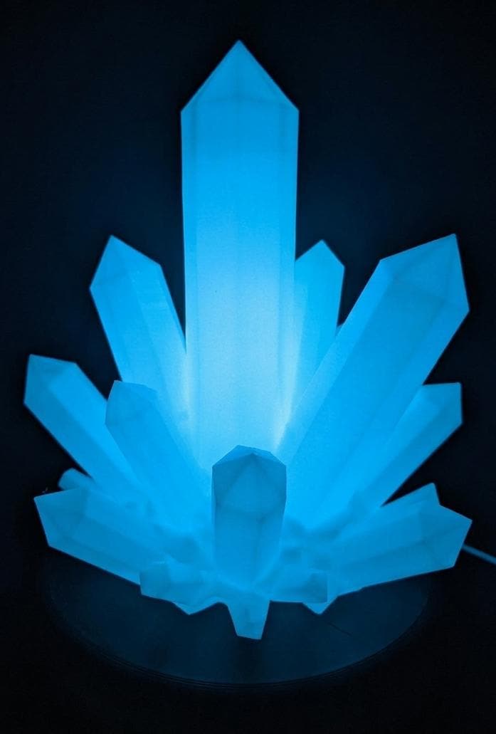 Lampe Cristal LED 3D – Veilleuse Quartz Lumineux Bleu Fluorescent – Lampe Gaming / Déco Mystic – Lumière Ambiance Réglable – Cadeau Original