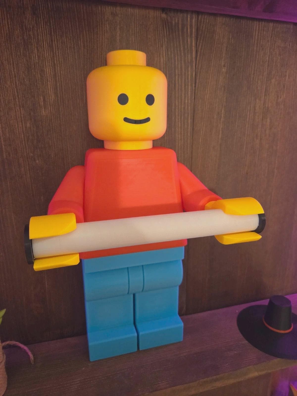 Porte papier toilette bonhomme “brique” | Support rouleau WC original | Déco fun salle de bain | Impression 3D | Idée cadeau