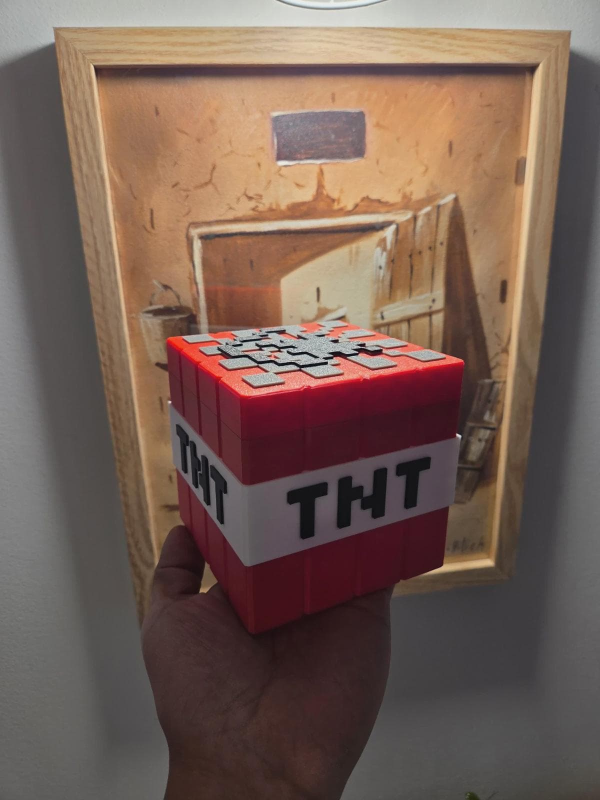 Mini boîte style TNT pixel Minecraft – Mini boîte gamer – Boîte rangement geek – Cadeau ado gamer – Impression 3D