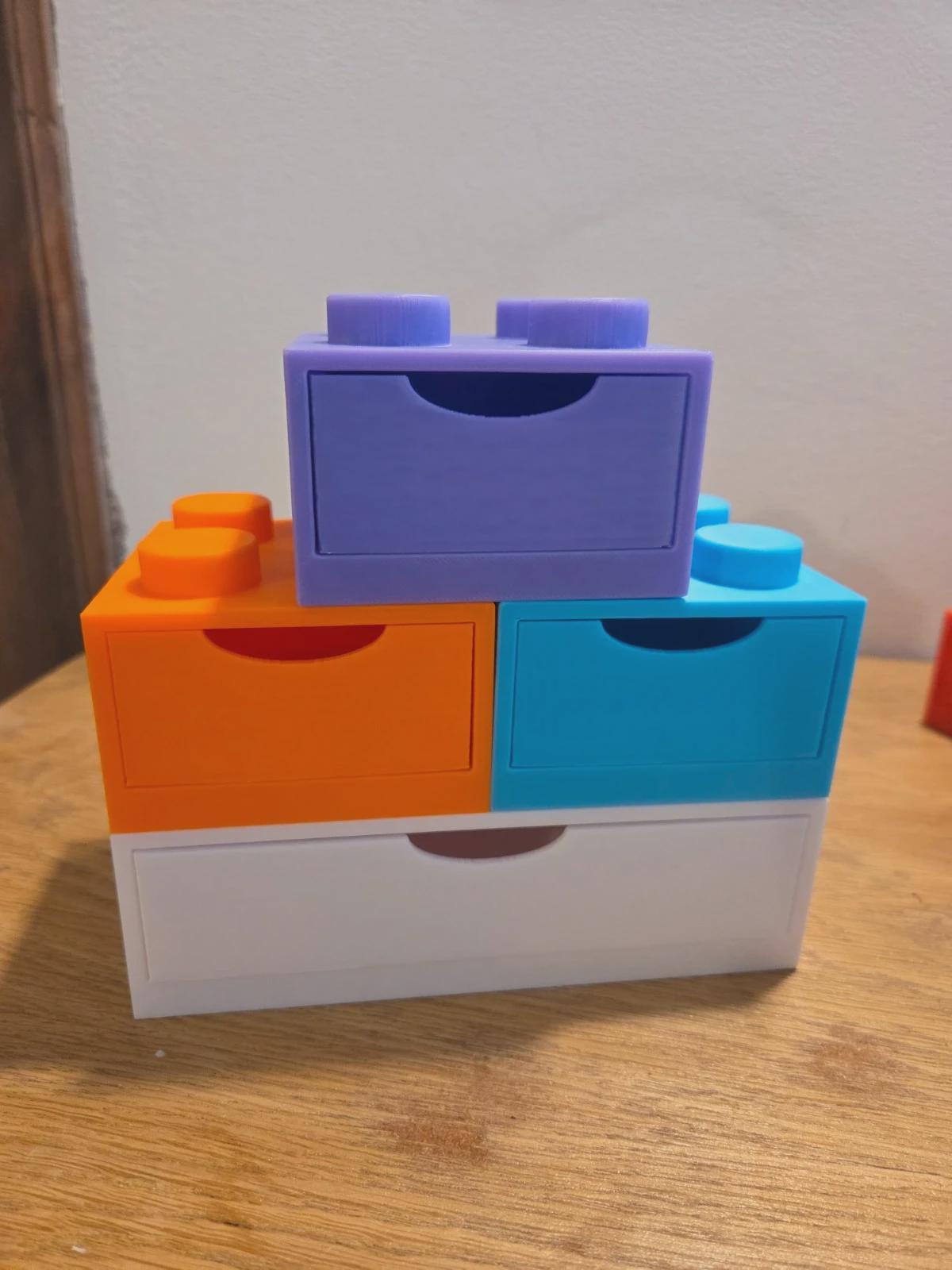 Boîtes de rangement modulables style brique | Tiroirs empilables | Organiseur bureau/atelier | Impression 3D | Personnalisable