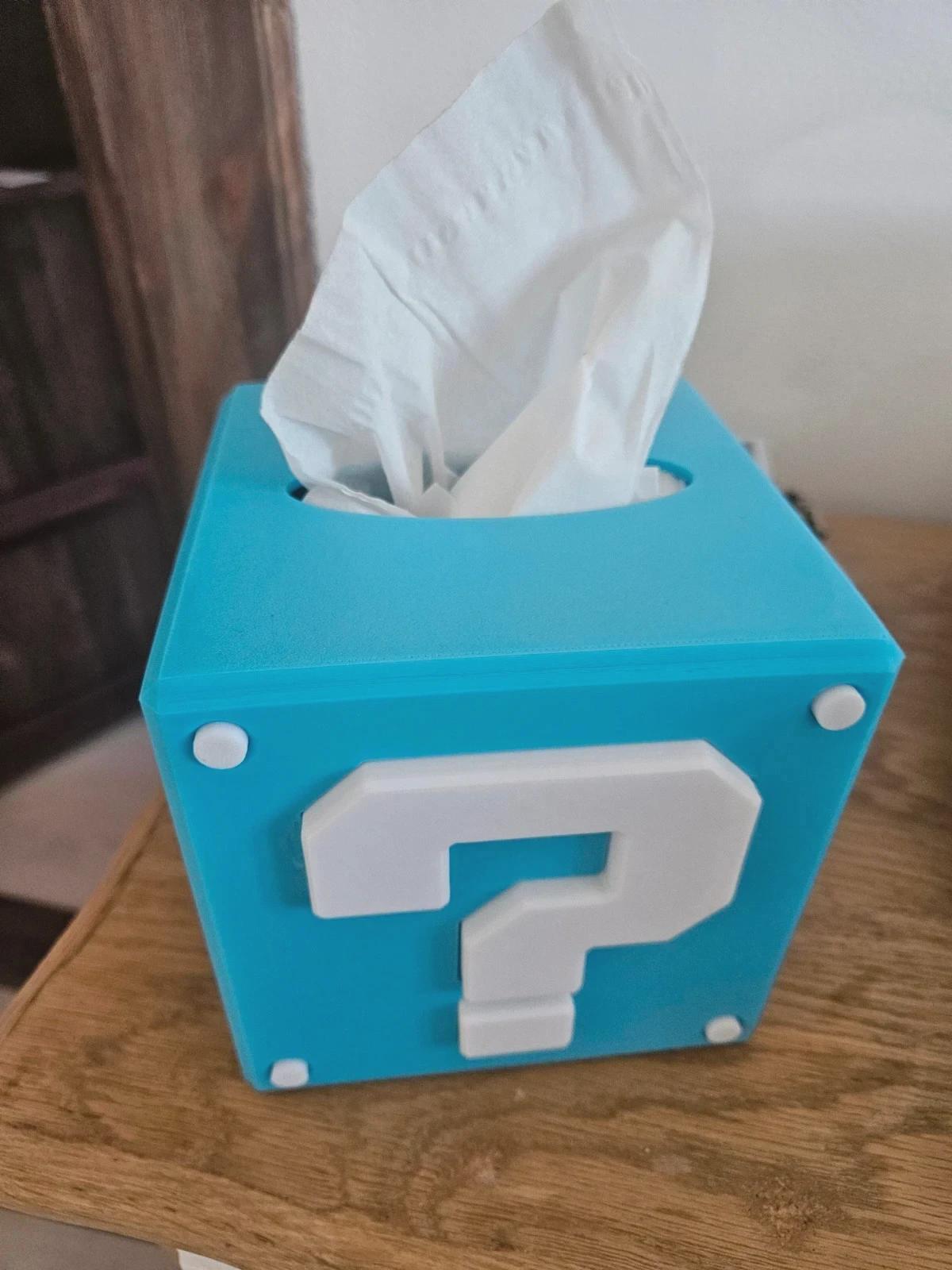 Boîte à mouchoirs Question “?” (Mario) style gaming | Déco geek | Distributeur mouchoirs original | Jaune / Rose / Fuchsia / Bleu clair
