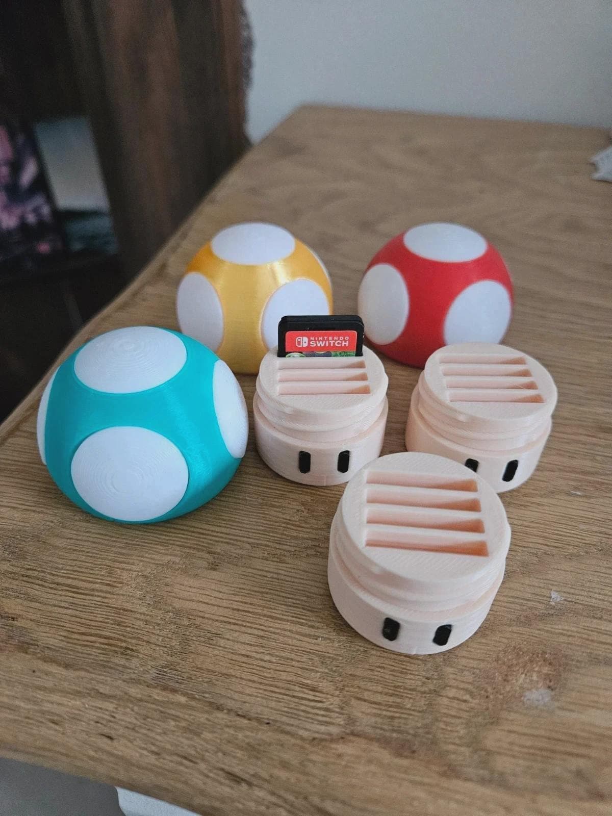 Boîte Champignon & Support Cartouches Switch | Rangement jeu vidéo | Déco gaming imprimée en 3D