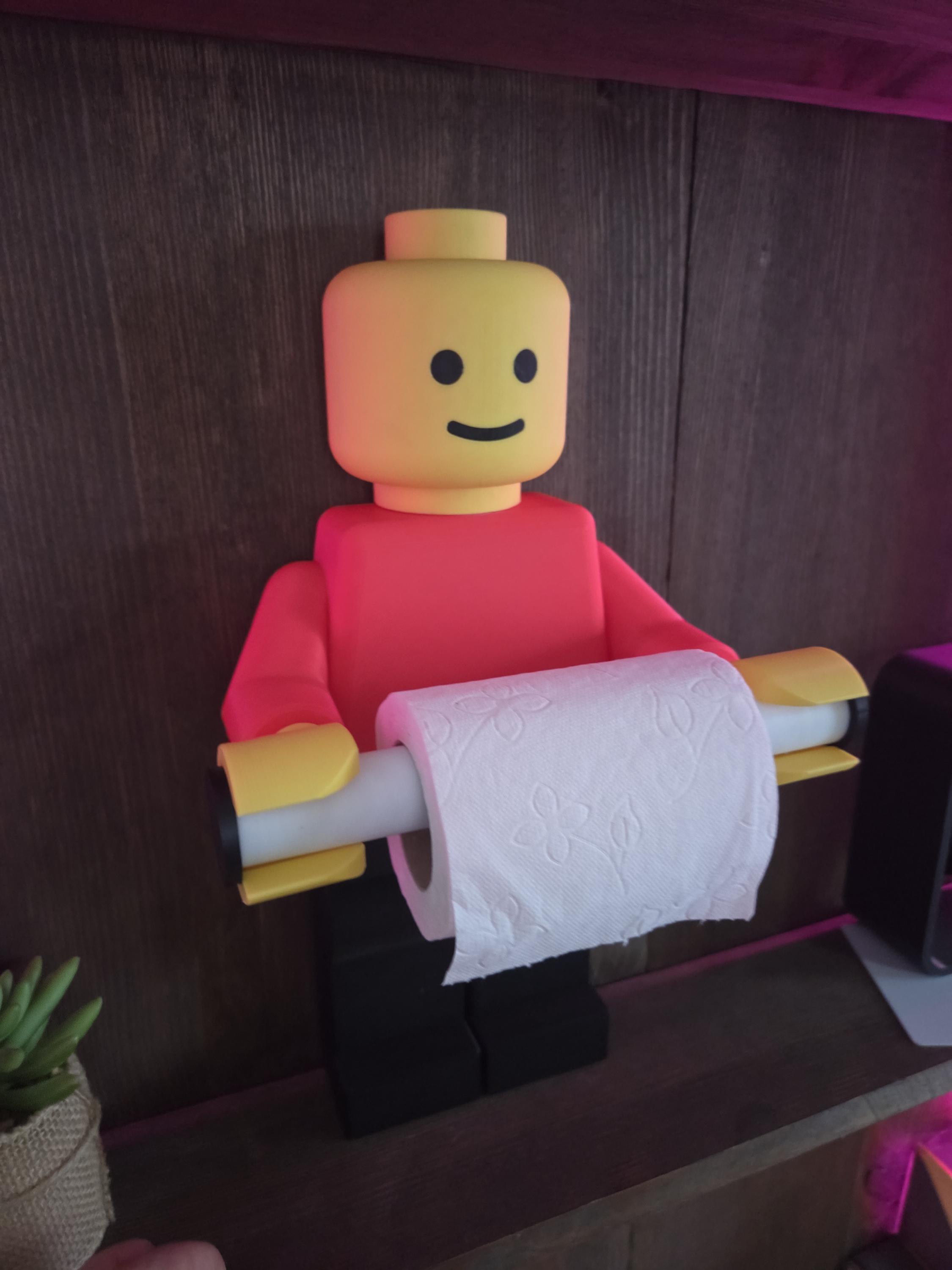 Porte papier toilette bonhomme “brique” | Support rouleau WC original | Déco fun salle de bain | Impression 3D | Idée cadeau