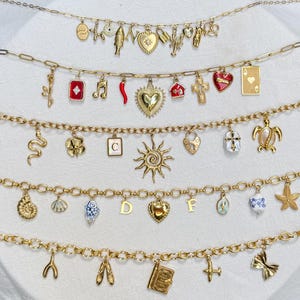 Collar con dije de ORO personalizado, collar personalizado, crea el tuyo propio, barra de dijes