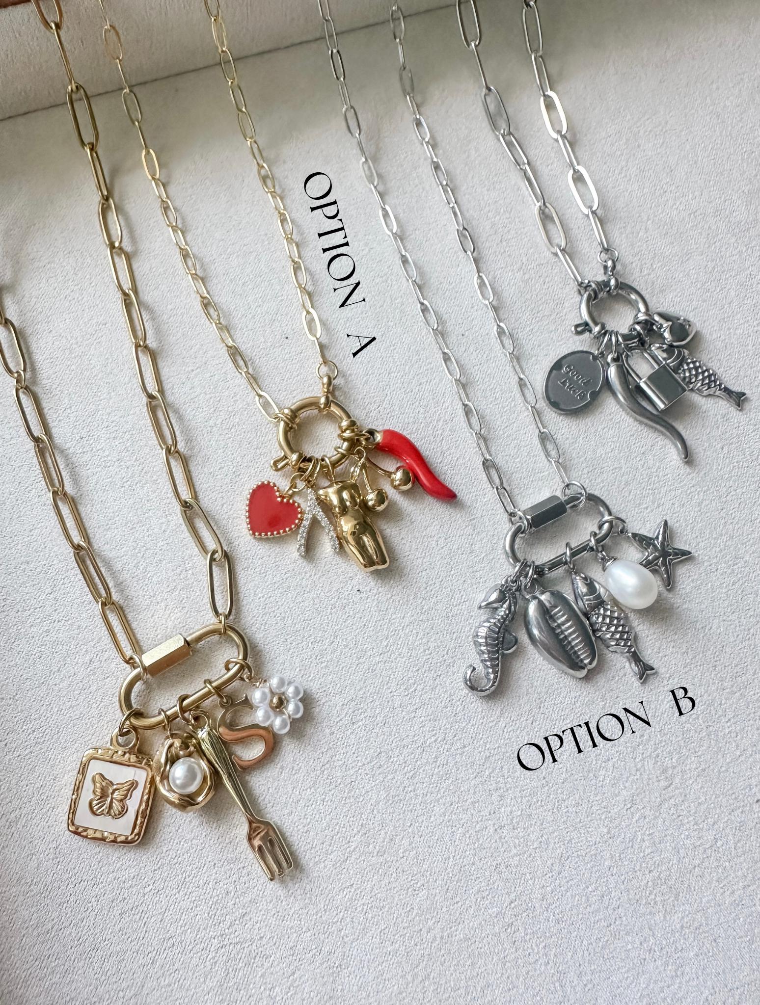 ラウンド  Carabiner GOLD / Your Build Necklace, Charm Custom Ring Bolt アクセサリー