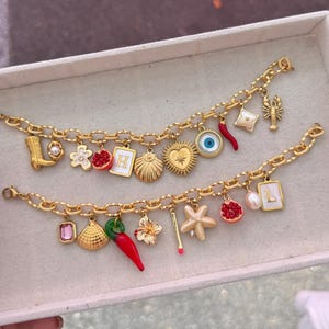GOLD - Custom Charm Bracelet, Personalised Charm Bracelet, Build your Own Charm Bracelet, Viral Charm Bracelet, Trending Charm Bracelet