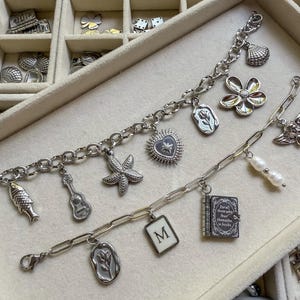 SILVER - Custom Charm Bracelet, Personalised Charm Bracelet, Build your Own Charm Bracelet, Viral Charm Bracelet, Trending Charm Bracelet