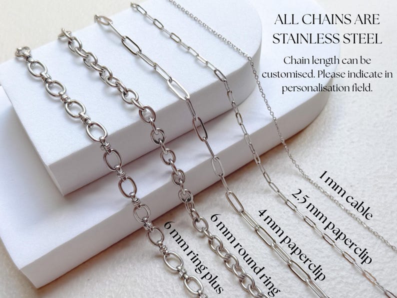 Silber:Charm Bar Halskette | Bauen Sie Ihr Eigenes Charm Halskette System | Karabiner Halskette Basis | Individueller Edelstahlschmuck | Geschenk für Sie Bild 10