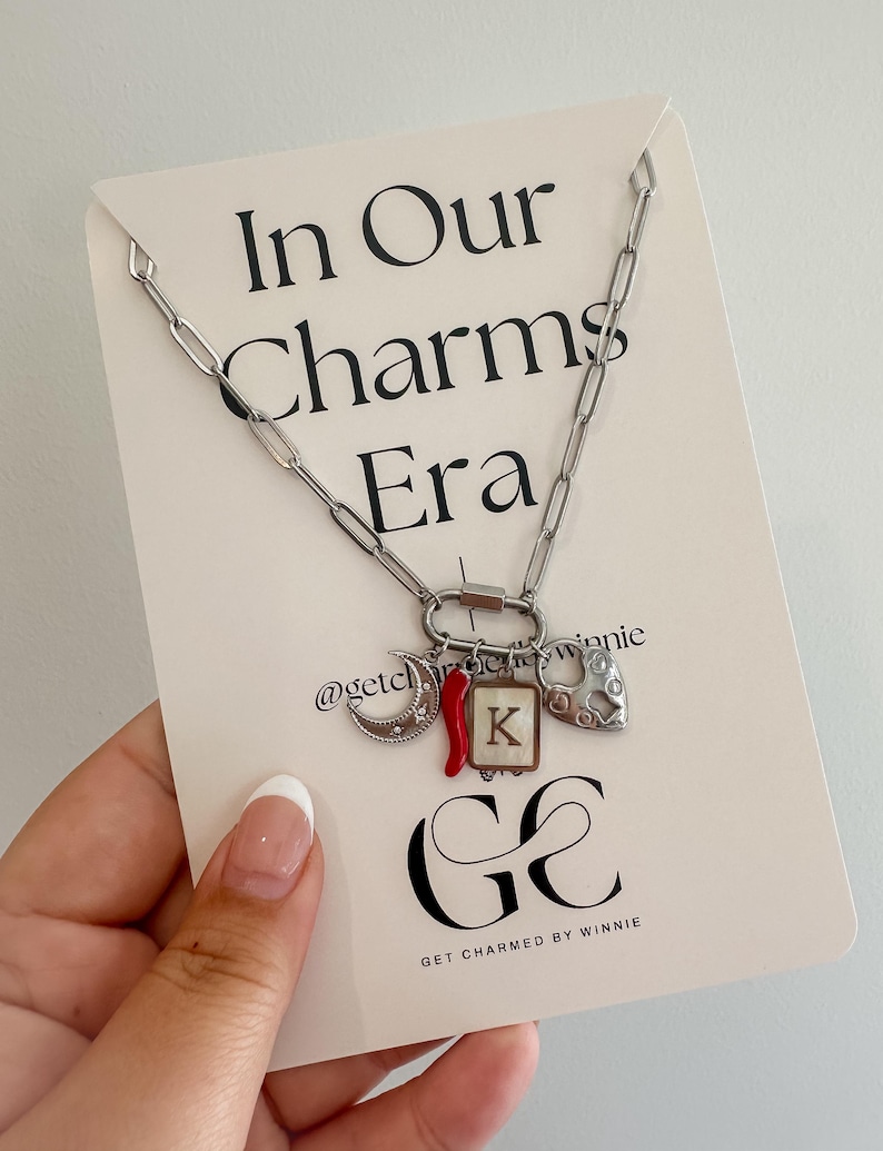 Silber:Charm Bar Halskette | Bauen Sie Ihr Eigenes Charm Halskette System | Karabiner Halskette Basis | Individueller Edelstahlschmuck | Geschenk für Sie Bild 8