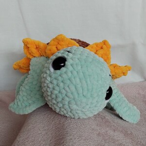 Jasmin the sunflower turtle crochet plush image 3