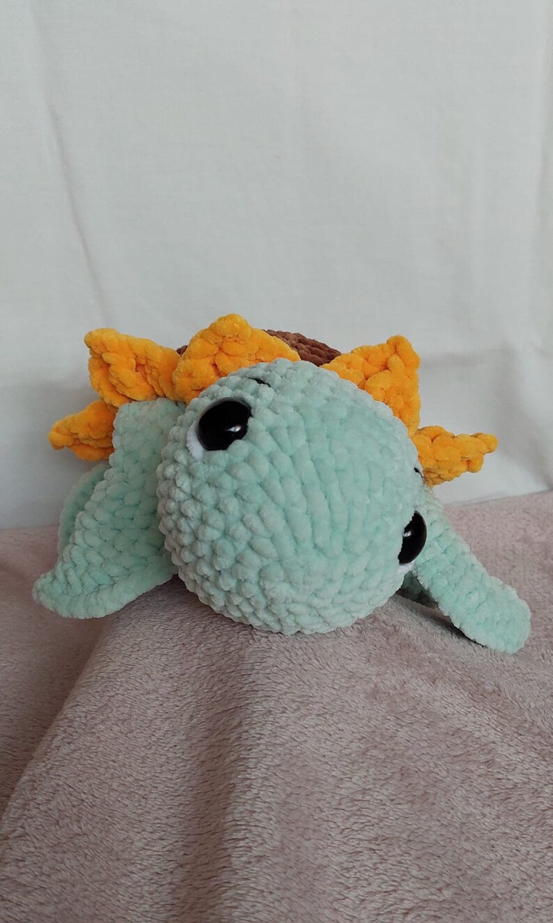 Jasmin the sunflower turtle crochet plush image 3