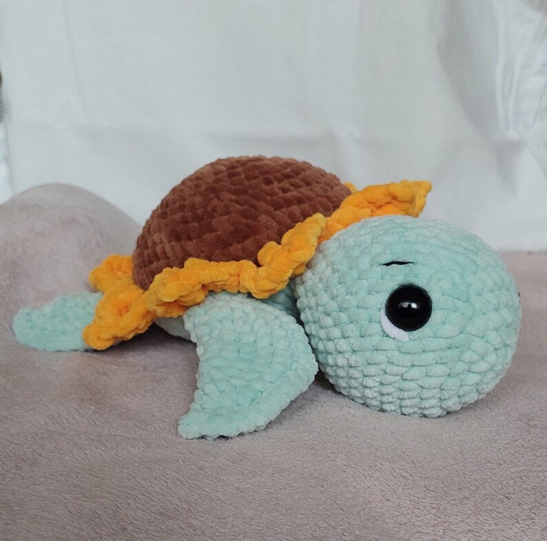 Jasmin the sunflower turtle crochet plush image 1