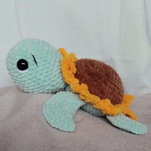 Jasmin the sunflower turtle crochet plush image 2