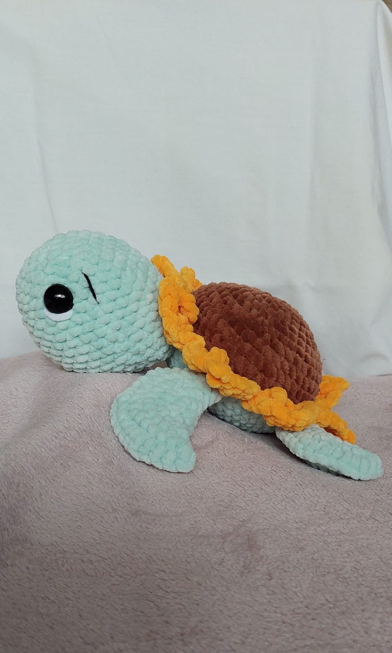 Jasmin the sunflower turtle crochet plush image 2