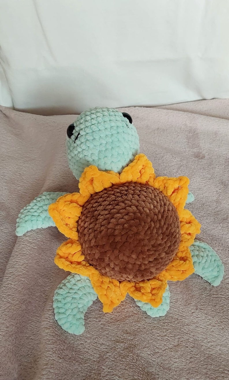 Jasmin the sunflower turtle crochet plush image 5