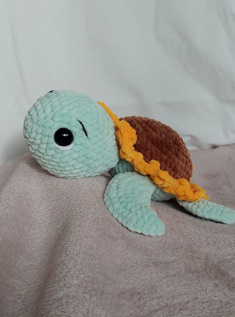 Jasmin the sunflower turtle crochet plush image 4
